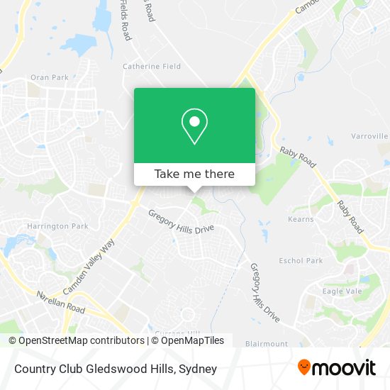 Country Club Gledswood Hills map