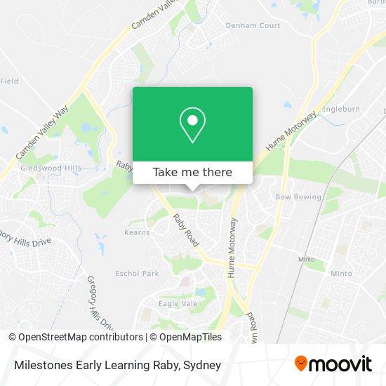 Milestones Early Learning Raby map