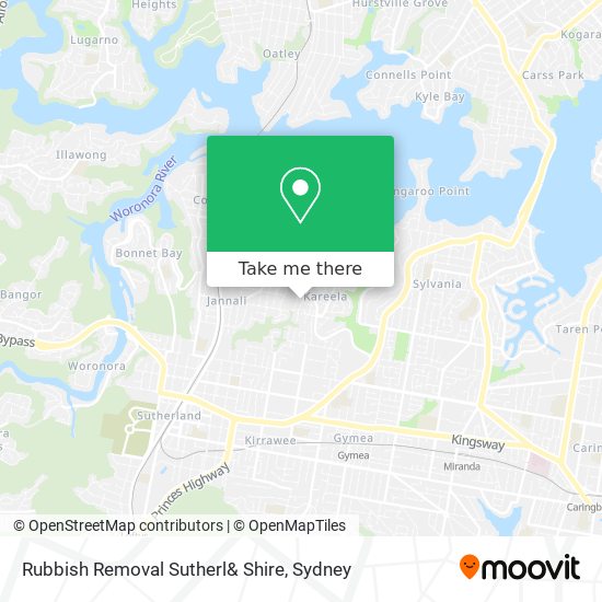 Mapa Rubbish Removal Sutherl& Shire