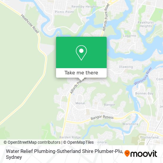 Water Relief Plumbing-Sutherland Shire Plumber-Plu map