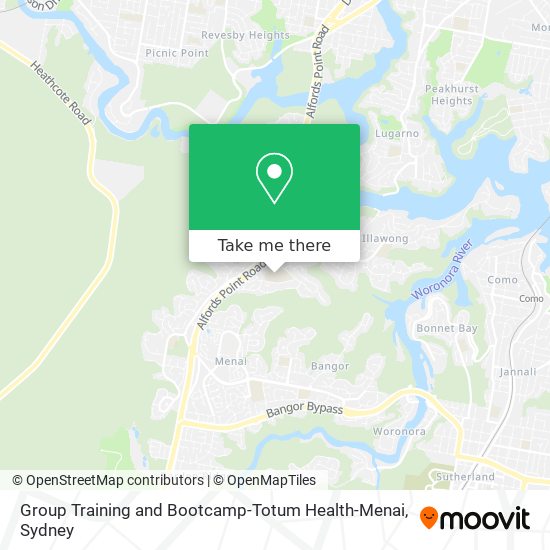 Group Training and Bootcamp-Totum Health-Menai map