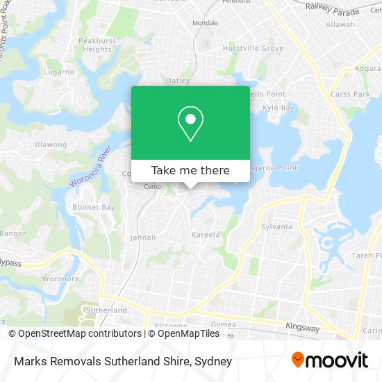 Marks Removals Sutherland Shire map