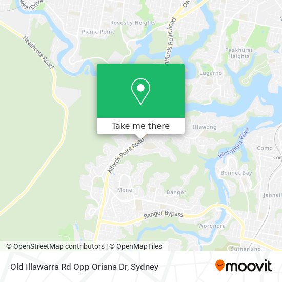 Mapa Old Illawarra Rd Opp Oriana Dr