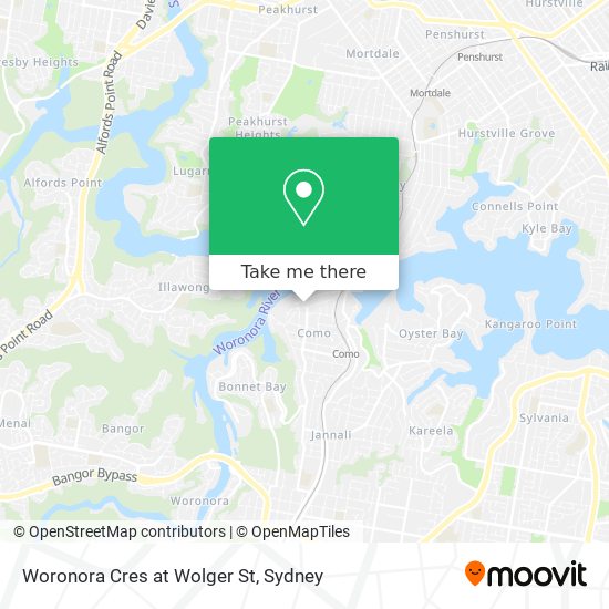 Woronora Cres at Wolger St map