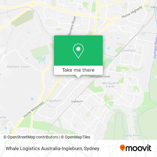 Mapa Whale Logistics Australia-Ingleburn