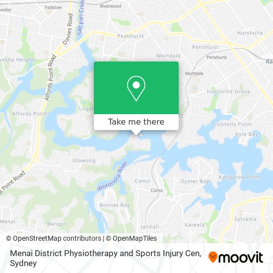 Mapa Menai District Physiotherapy and Sports Injury Cen