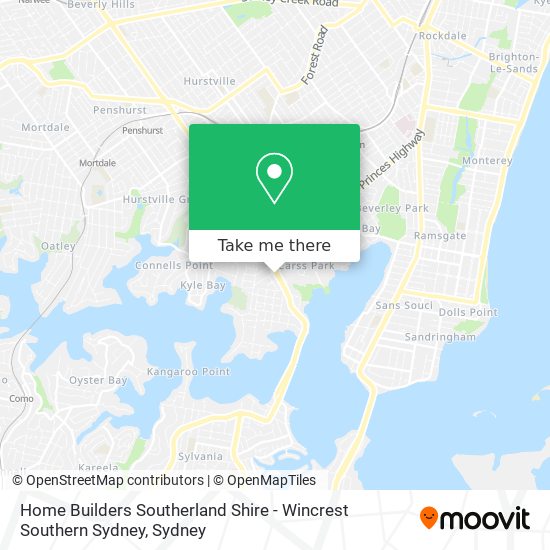 Mapa Home Builders Southerland Shire - Wincrest Southern Sydney