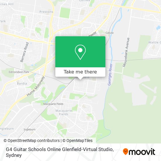 G4 Guitar Schools Online Glenfield-Virtual Studio map