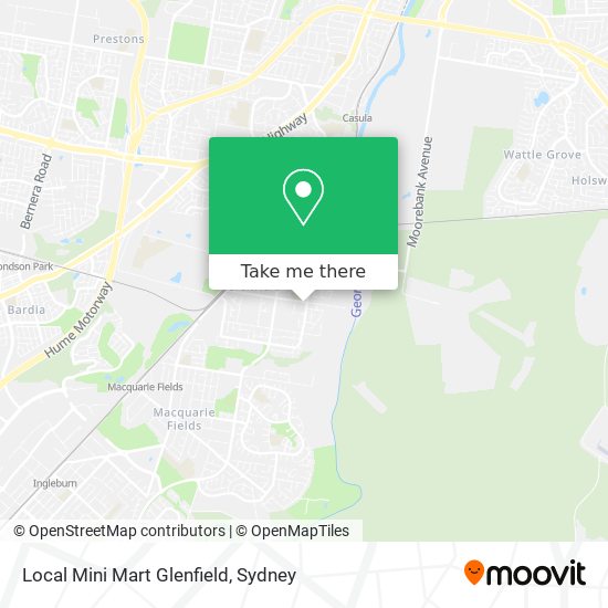 Mapa Local Mini Mart Glenfield