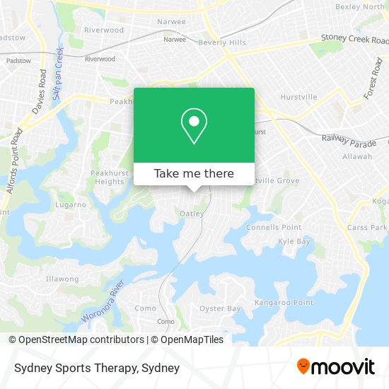 Sydney Sports Therapy map