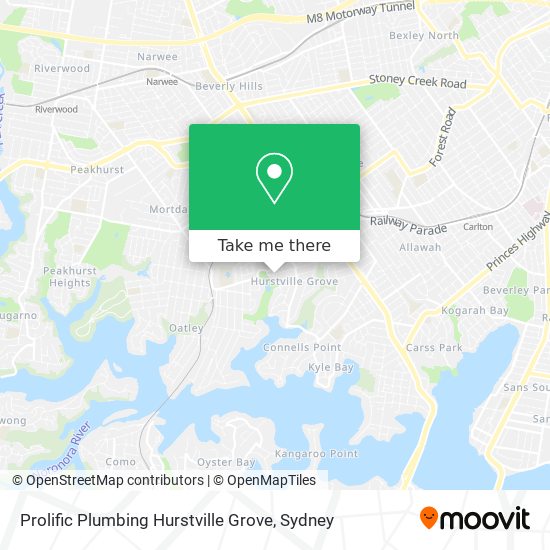 Mapa Prolific Plumbing Hurstville Grove