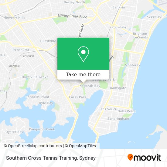 Mapa Southern Cross Tennis Training