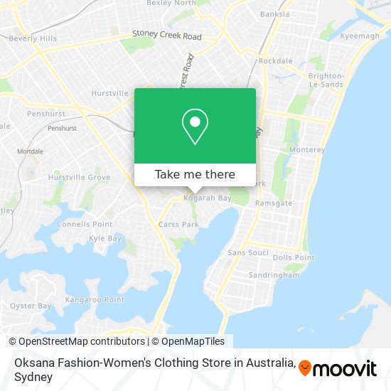 Mapa Oksana Fashion-Women's Clothing Store in Australia