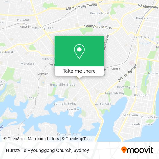 Mapa Hurstville Pyounggang Church