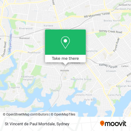 St Vincent de Paul Mortdale map