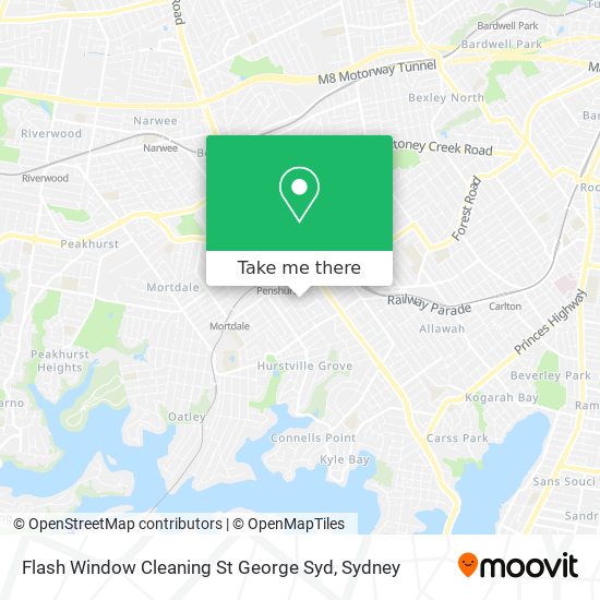 Flash Window Cleaning St George Syd map