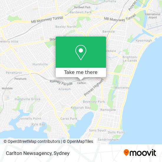 Mapa Carlton Newsagency