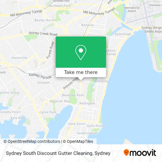 Mapa Sydney South Discount Gutter Cleaning