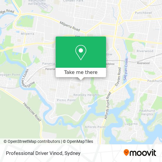 Professional Driver Vinod map