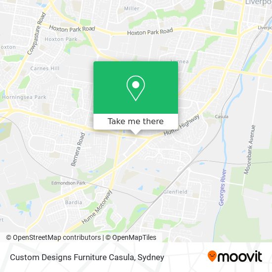 Custom Designs Furniture Casula map