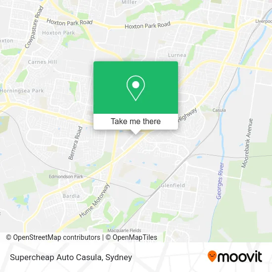 Supercheap Auto Casula map