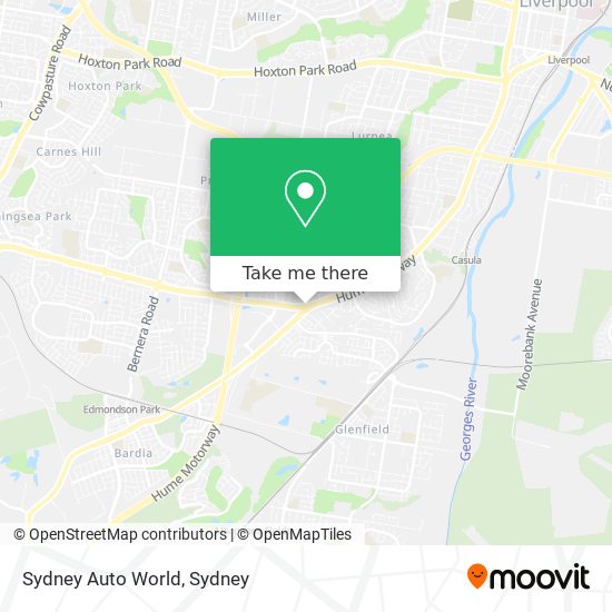 Sydney Auto World map