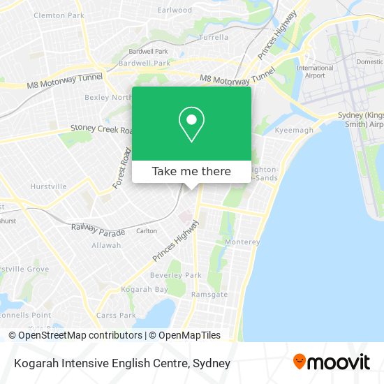 Mapa Kogarah Intensive English Centre