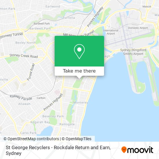 St George Recyclers - Rockdale Return and Earn map