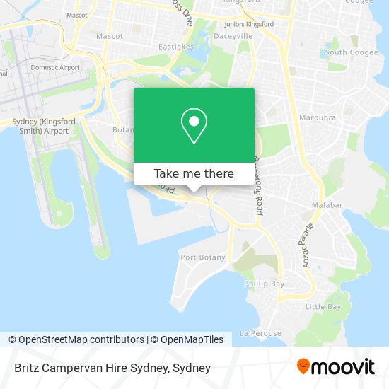 Mapa Britz Campervan Hire Sydney