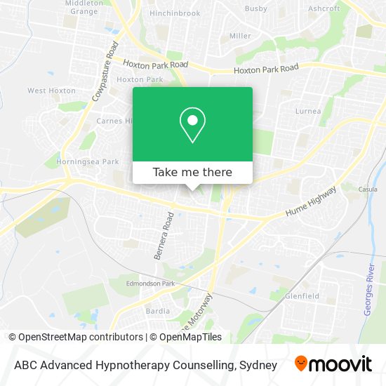 Mapa ABC Advanced Hypnotherapy Counselling