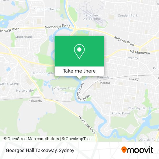 Georges Hall Takeaway map