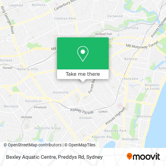 Mapa Bexley Aquatic Centre, Preddys Rd