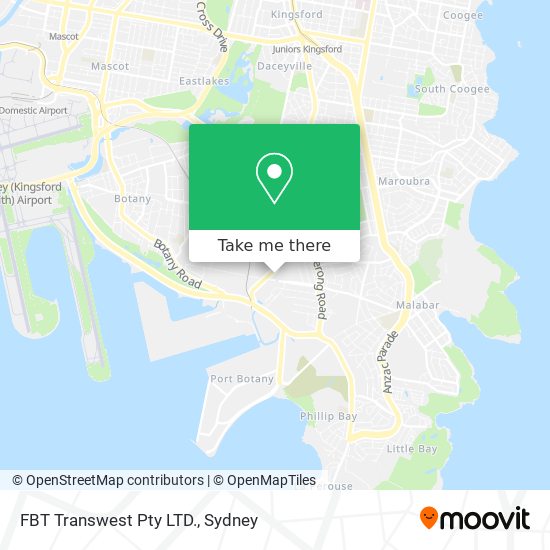 FBT Transwest Pty LTD. map