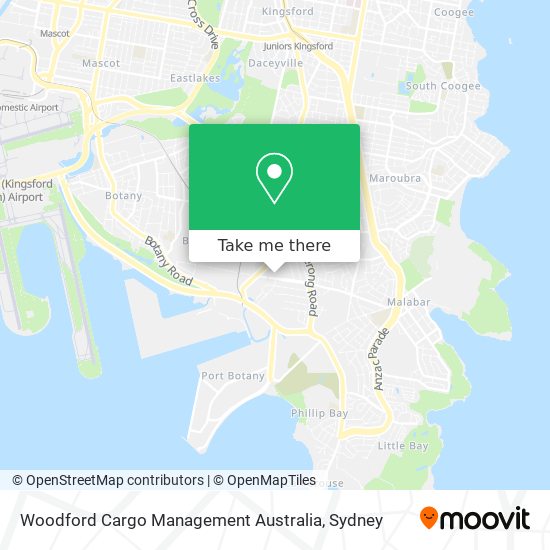 Mapa Woodford Cargo Management Australia