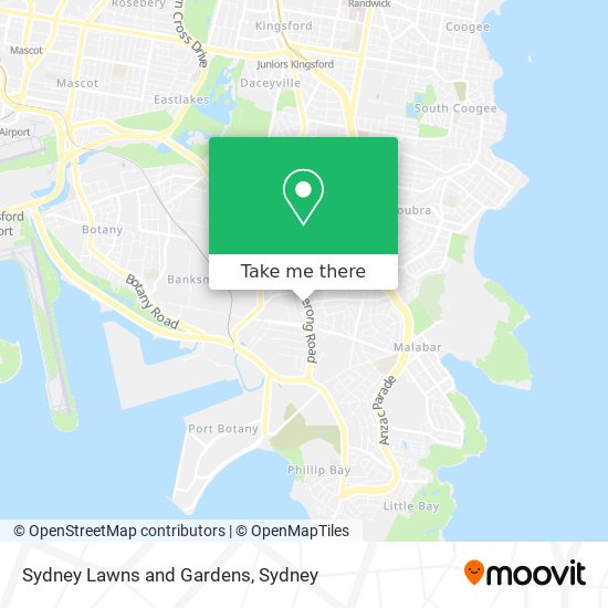 Mapa Sydney Lawns and Gardens