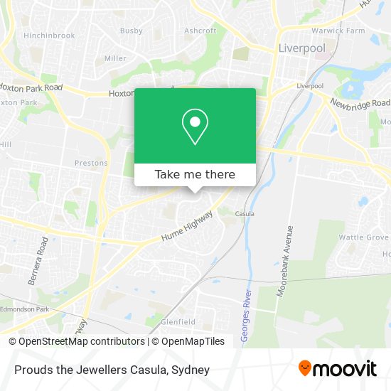 Prouds the Jewellers Casula map