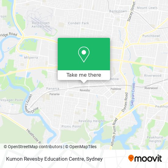 Mapa Kumon Revesby Education Centre