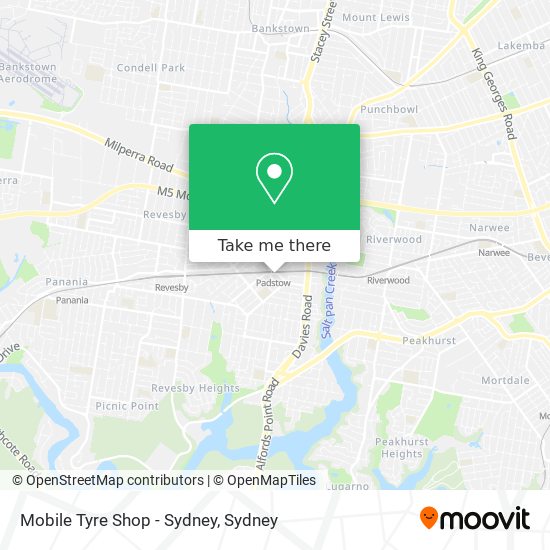 Mapa Mobile Tyre Shop - Sydney