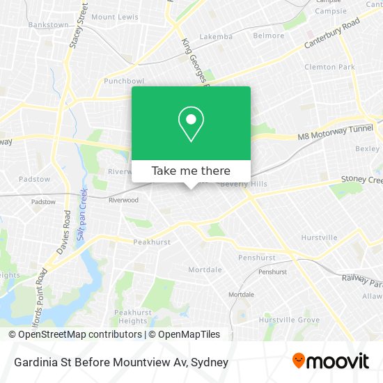 Gardinia St Before Mountview Av map