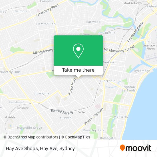 Mapa Hay Ave Shops, Hay Ave