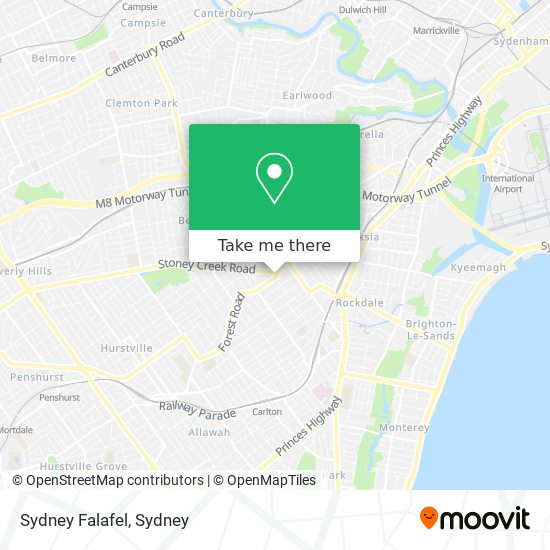 Mapa Sydney Falafel