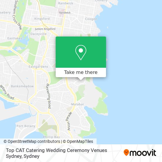 Mapa Top CAT Catering Wedding Ceremony Venues Sydney