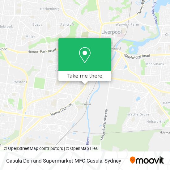 Mapa Casula Deli and Supermarket MFC Casula