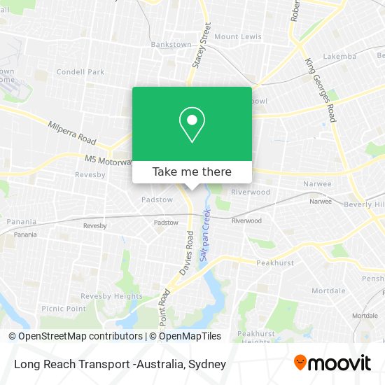 Mapa Long Reach Transport -Australia