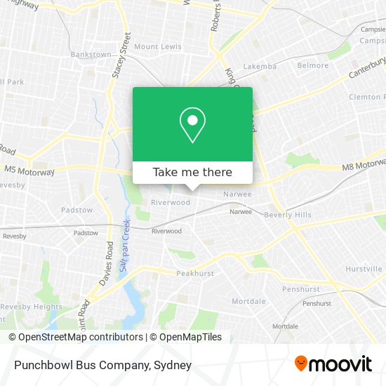 Punchbowl Bus Company map