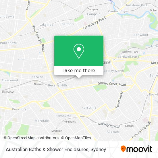 Australian Baths & Shower Enclosures map