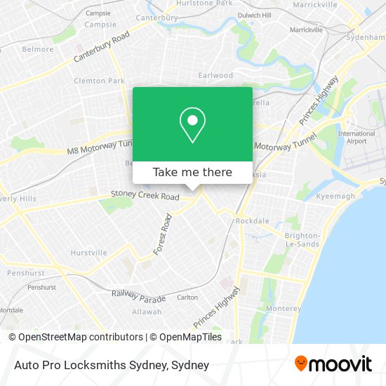 Auto Pro Locksmiths Sydney map