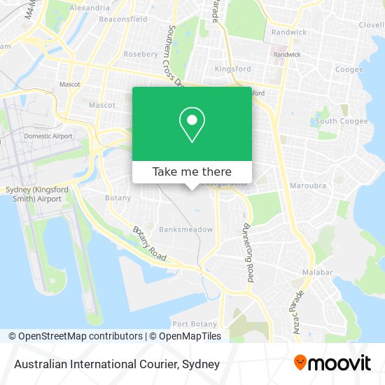 Australian International Courier map