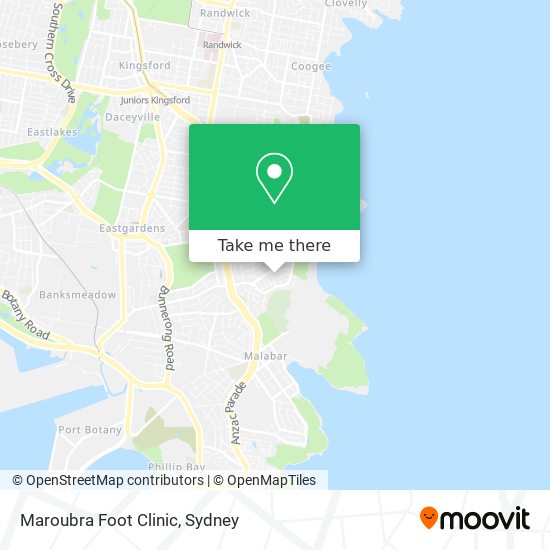 Mapa Maroubra Foot Clinic