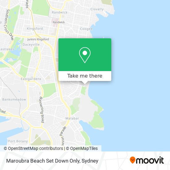 Mapa Maroubra Beach Set Down Only